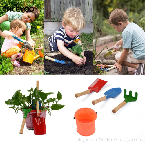 Wholesale Mini Garden Tools Set for Kids and Adult Plants Growing and Builing Sand Castle For Children (3+1)